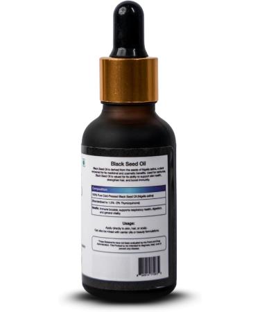 Pure Black Seed Oil 30ml (1 Fl Oz) Cold Pressed Nigella Sativa Herbal Oil for Skin, Hair, Scalp, Joint & Heart Support, Non-GMO Natural Supplement - Buy Online on GoSupps.com