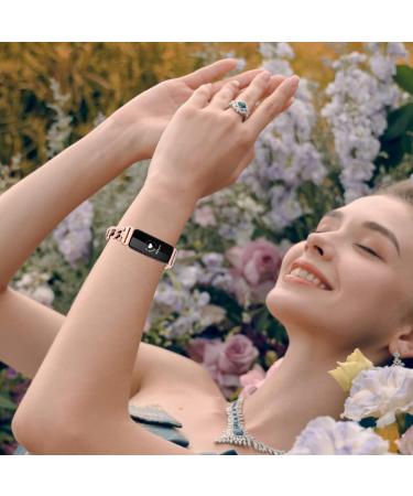 Dilando Stainless Steel Metal Link Band for Fitbit Inspire 2 - Rose Gold Adjustable Wristband Bracelet for Women - Buy Online on GoSupps.com