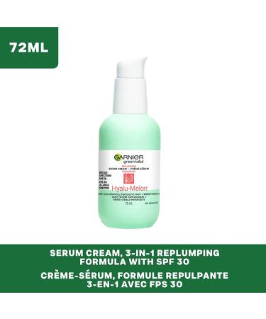 Garnier Green Labs Hyalu-Melon Replumping Serum Cream with Hyaluronic Acid & Watermelon SPF 30 - 2.4 fl oz - Buy Online on GoSupps.com