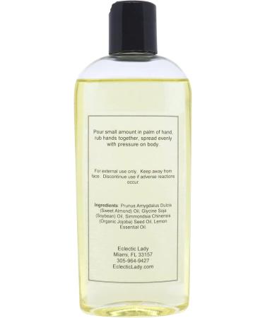 All Natural Lemon Massage Oil - 100% Natural Ingredients with Sweet Almond & Jojoba Oil | 4 oz Relaxing Scent for Men & Women - Buy Online on GoSupps.com