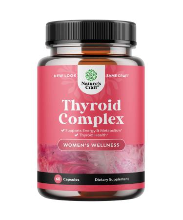 Advanced Thyroid Support for Women with Ashwagandha - Adaptogenic Thyroid Supplement with Iodine L Tyrosine Rhodiola and Astragalus Root - Balancing Herbal Thyroid Energy Womens Health Supplement