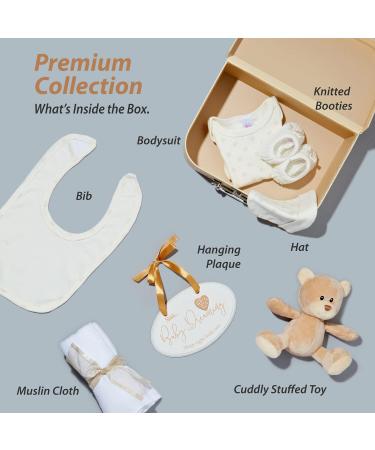 Baby Box Shop Unisex Baby Gift Set - 7 Essential Gifts for Newborns | Neutral Baby Shower & Welcome Gifts | Cream - Buy Online on GoSupps.com