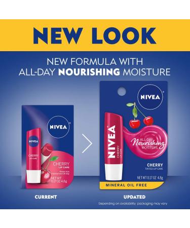 NIVEA Cherry Lip Care - Tinted Red 0.17 oz. Stick (Pack of 6) | Moisturizing Lip Balm - Buy Online on GoSupps.com