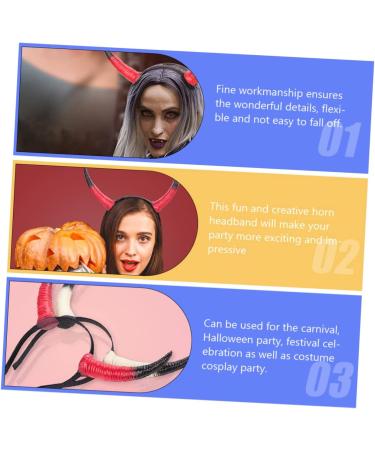 Holibanna Horn Headdress Hair Hoops Cosplay Horns Horn Headband Horns Cosplay Halloween Headbands Cosplay Props Cosplay Accessories Horns Headband Party Headbands Party Props Devil Horns 28X21X3.5cm As Shown - Buy Online on GoSupps.com