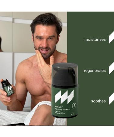 Monolit Face Cream with Algae Extract For Man Nourishing Avocado Oil Anti-aging Spirulina Moisturizing Coconut Oil 50ml - Buy Online on GoSupps.com
