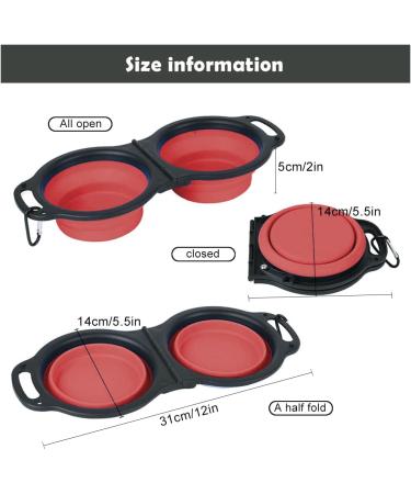 Collapsible Dog Bowls - 2 in 1 Portable Silicone Pet Bowl Expandable for Cat Dog Water Bowl Dish Feeding Portable Dog Bowl with Carabiners for Walking Parking (Pink) - Buy Online on GoSupps.com