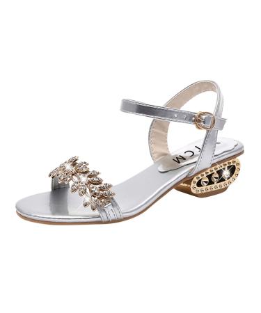 XTZYGLFD Fashion Women Crystal Sandals Bohemian Sandals Summer Ladies Sandal Slippers for Women Silver 6 UK