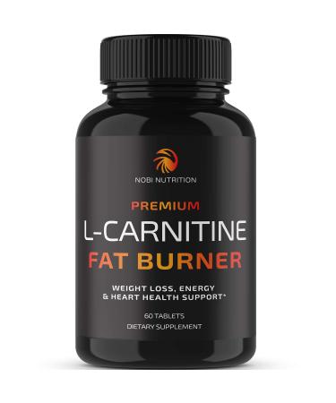 L-Carnitine Fat Burner | Healthier Weight Loss for Women & Men | Diet Pills Appetite Suppressant Carb Blocker Metabolism & Thermogenic Booster by Nobi Nutrition 60 Count (Pack of 1)