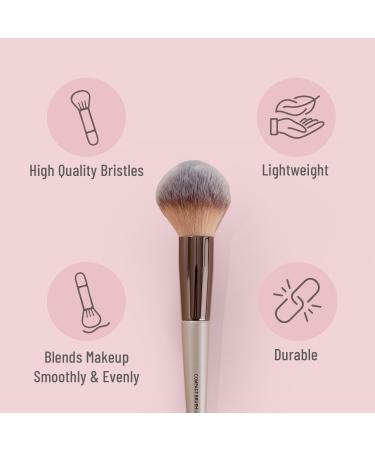 Buy Compact Powder Brush - Silver | High-Quality Makeup Brush for Flawless Application | International Shipping Available - Buy Online on GoSupps.com