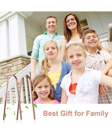 Acwoo Stainless Steel Tongue Cleaner Set - 2 Piece Tongue Scraper for Oral Care Combat Bad Breath - Probadent Rose Gold - Buy Online on GoSupps.com