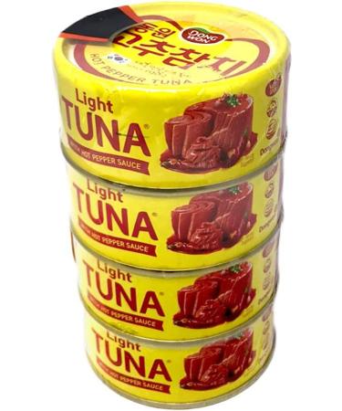Dongwon Gochuchamchi Light Tuna With Hot Pepper Sauce In Canola Oil 150g X 4 (600g) - Buy Online on GoSupps.com