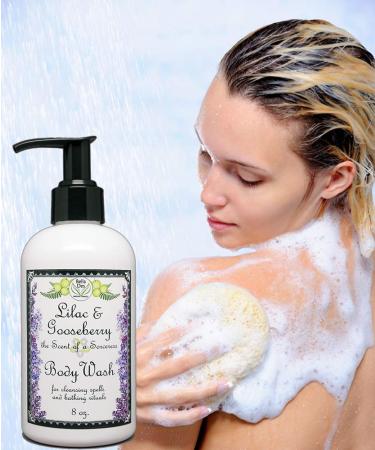 Lilac and Gooseberry Scented Body Wash | Bath and Shower Gel | 8 ounces | Yennefer Perfume Scent of a Sorceress by Bella Des Natural Beauty - Buy Online on GoSupps.com