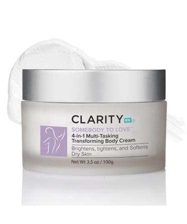 ClarityRx SomeBODY To Love 4-in-1 Anti-Aging Body Cream Natural Plant-Based Moisturizing Lotion for Brightening Tightening & Smoothing Dry Skin (3.5 oz)