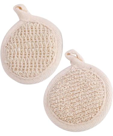 GLEAVI 4 Pcs Bath Towel & Scrubber Set - Natural Loofah Sponges & Back Scrubber for Shower - Bath Supplies for a Relaxing Experience - Buy Online on GoSupps.com