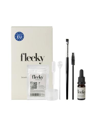 fleeky Kit Browhenna - on fleek eyebrow color henna color powder for natural eyebrow coloring ideal as a gift (Mini light brown)