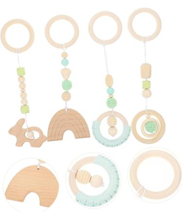 20 Pcs Baby Gym Wooden Teether Car Decorations - Hanging Wood Toy Set for Newborns | Infant Gym Plaything Chew - Green - Buy Online on GoSupps.com