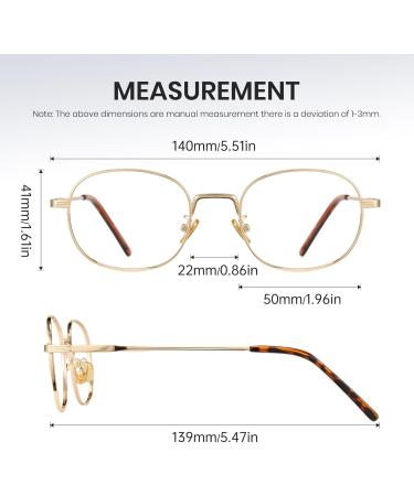 Cyxus Retro Oval Blue Light Blocking Glasses for Men & Women | Anti Eye Strain UV Protection | 8562 Gold Metal Frame - Buy Online on GoSupps.com