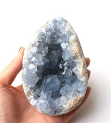 1PC 30-200g Madagascar Natural Celestite Crystal Druzy Cluster Sky Blue Geode Specimen Home Decor ERTEYIN (Color : 800-840g)