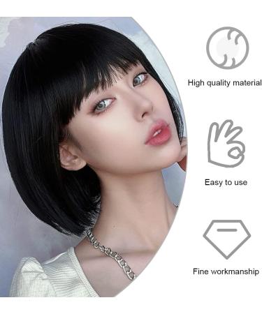 Black Bob Wig with Fringe - Short Synthetic Hair Wig for Women | Perfect for Parties, Cosplay & Costumes - Buy Online on GoSupps.com