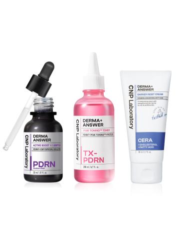CNP Derma+Answer Trio Set - Tranexamic Acid Toner & PDRN Active Serum & Ceramides Barrier Cream At-Home Skin Treatment Korean Skin Care