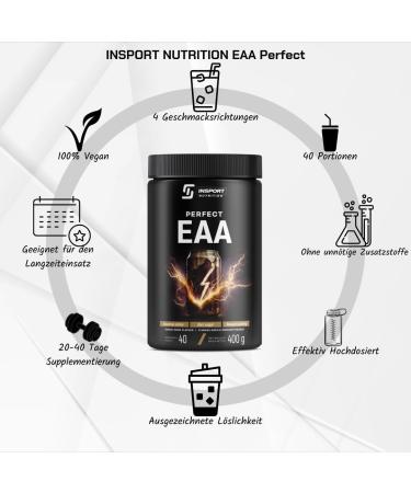 Insport Nutrition EAA Perfect - Premium Amino Acids for Enhanced Performance - 400g Powder - 40 Portions - Energy Drink Flavor - International Shipping Available - Buy Online on GoSupps.com