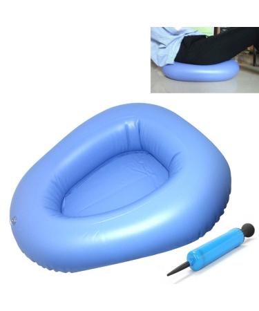KIKIGOAL Bigger Washable Portable Air Inflation Blue Bed Pan Bedridden Elderly Inflatable Stool Bedsore Toilet