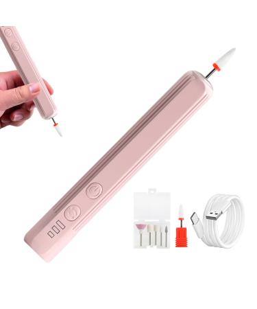 Nail Machine Drill | Electric Nail Machine USB Rechargeable Portable Professional Nail Polishing Tools Art Supplies with 6 Drill Bits for Home Nail Salon Manicure Pink