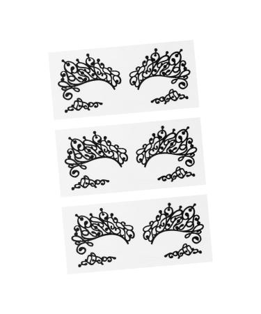 Healeved 3 pairs Eyeliner Popular Eyeshadow Sticker Fabric Drama Liner Pride Jewelry Lace Black Stickers 13.00X6.00X0.10CM Black