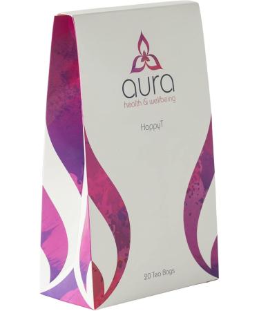  aura HappyT | Aura Herbal Tea | Revitalizes the heart and mind | Happy Tea: 20 tea bags | Functional herbal tea | 100% natural ingredients | Vegan and cruelty-free | Wellness tea - Buy Online on GoSupps.com