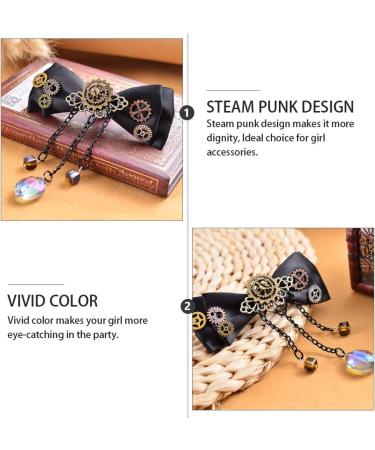 FOMIYES Punk Fabric Bow Hair Clip Fancy Hair Accessories for Women Goth Punk Hair Clip Hair Decorations for Women Hair Slides Hair Pin Hair Clips Women's Steampunk Ribbon - Buy Online on GoSupps.com