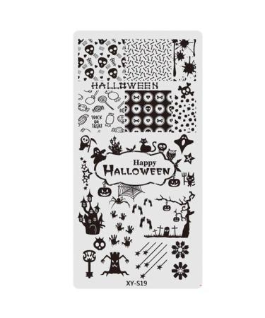 Halloween Stamping Platten Nail Art Templatees Kit Nail Image Platten Nail Manikure DIY Pressure Tools for Women Girls Festival Style 3