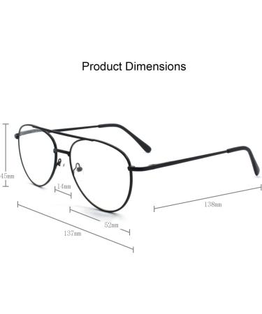 5 Pack Unisex Aviator Style Reading Glasses for Men & Women - Black 2.5 Diopters - International Shipping Available - Buy Online on GoSupps.com