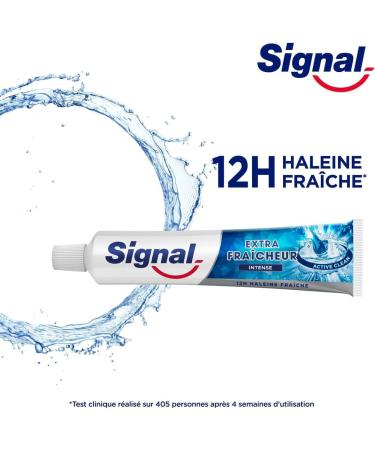SIGNAL - Extra Intense Freshness Toothpaste - 12 hours of fresh breath - Extra long lasting - 96% natural ingredients (pack of 6x75ml) - Buy Online on GoSupps.com