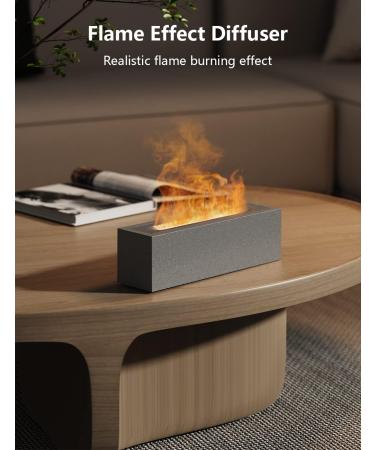 Shiawase Aroma Diffuser with Flame Effect | Essential Oils Diffuser 200ml | 2 Color Light Humidifier for Home Office Yoga & Kids - Gray - Buy Online on GoSupps.com