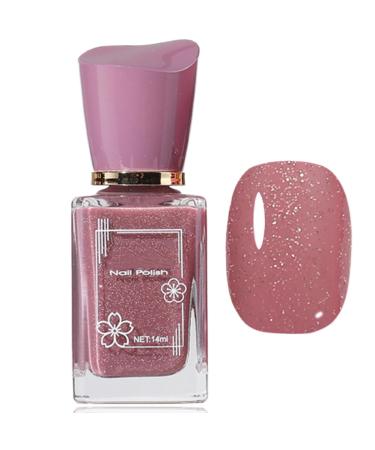 Pastel Purple Glitter Nail Polish Air Dry Sparkle Shiny Light Purple Nail Polish Plum Purple Pink Shimmer Nail Polish Sparkle Reflective Glitter Gel Nail Polish for Girls Women 0.47Fl Oz