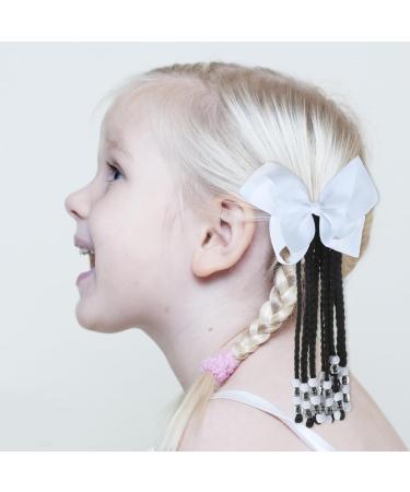 ERINGOGO Ponytail Beaded Hair Extension Bowknot Ponytail Wig Hair Decoration for Children White - Buy Online on GoSupps.com