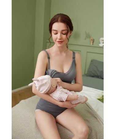 Dreamburn Women's Nursing Tank Top with Built-In Bra - Maternity Camisole for Breastfeeding (Medium, Beige) - Buy Online on GoSupps.com