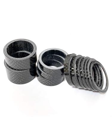 Farbetter 12 Pieces Bike Carbon Fiber Headset Spacer Bicycle Stem Spacer Kit 1-1/8 Inch 20/15/10/8/5/3/2/1mm, 8 Sizes