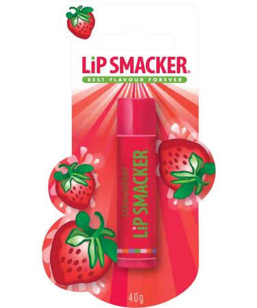 Lip Smacker Strawberry Single Blister, Safe and Colorless Kids Lip Balm for a Natural Finish, Strawberry Flavor