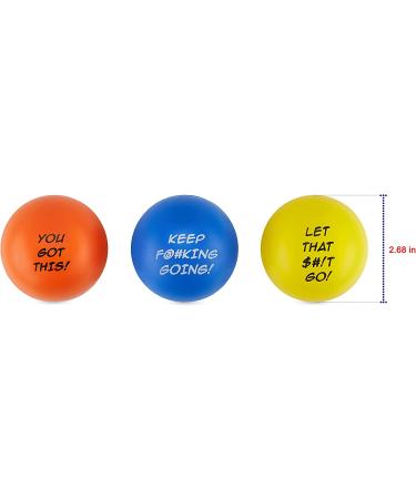Motivational Stress Balls for Adults - Anxiety & Stress Relief Hand Therapy Exerciser - 3 Pack (Blue, Yellow, Orange) - Buy Online on GoSupps.com