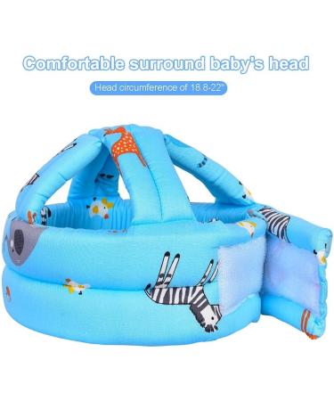 Baby Head Protector & Knee Pads Set for Crawling & Walking - Blue Zoo Design (6-36 Months) - Buy Online on GoSupps.com