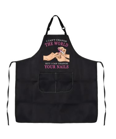 PXTIDY Nail Tech Apron With Pockets Nail Salon Apron Nail Tech Apron Nail Salon Gift Manicurist Apron Waterproof Apron Change Your Nails Apron