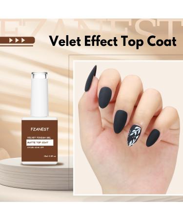 FZANEST Matte Top Coat Gel Polish No Wipe Velvet Gel Top Coat Long Lasting Soak Off UV Gel - Buy Online on GoSupps.com