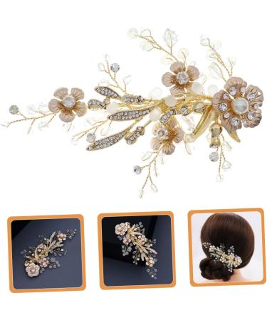 Beaupretty bridal hairpin bride hair clip flower hair clip rhinestone headpiece bridal hair hair barrettes for women hair for women wedding bride hair Wedding - Buy Online on GoSupps.com