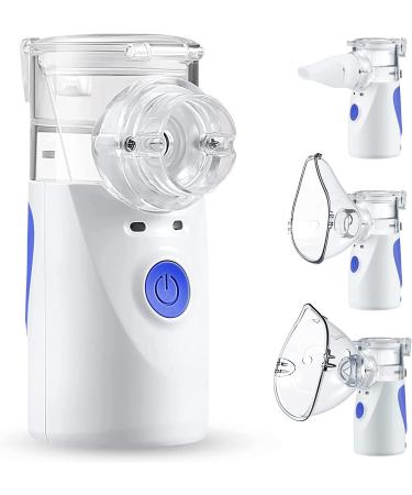 Portable Handheld Mesh Nebulizer for Adults and Kids - Cool Mist Steam Inhaler for Travel or Home Use - Blue - Buy Online on GoSupps.com