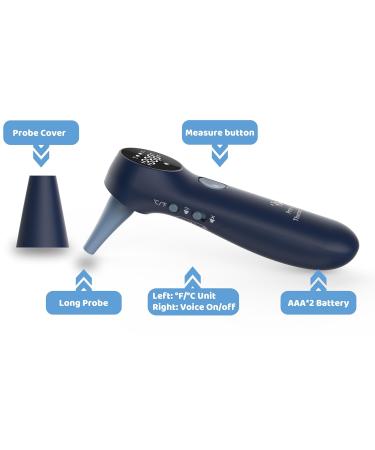 Dog Ear Temperature Monitor Pet Infrared Thermometer Only for Pets Measure in 1 Second Mute Function C/F Switchable (Blue) - Buy Online on GoSupps.com