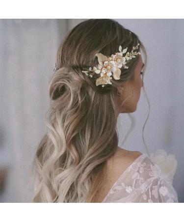 ISLHJDD Gold Wedding Hair Comb Wedding Hair Clip Pearl Hair Comb Wedding Hair Accessory Decorative Wedding Hair Comb Hair Accessories for Brides Girls - Buy Online on GoSupps.com