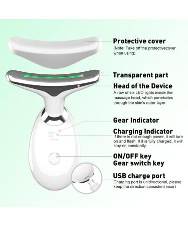 Firming Wrinkle Removal Face Massager | Double Chin Reducer Skin Care Device with 3 Color Modes | Lift, Tighten, & Smooth Sagging Skin | Facial & Neck Massager (White) - Buy Online on GoSupps.com