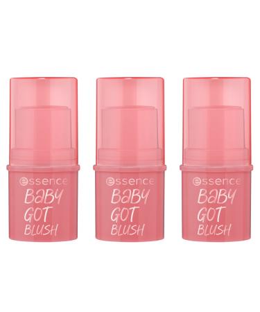 Essence Baby Got Blush Rouge No. 30 pink natural bright fresh vegan without alcohol without parabens without microplastic particles 3 -pack (3x5.5g) 30 ros all day 5.5 g (3 pack)