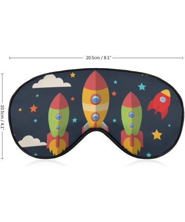 LynaRei Large Outer Space Sleep Mask - Rockets, Telescope, Planets Blindfold for Full Night's Sleep - Elastic Blackout Eye Mask for Travel and Nap - Style-5 - Buy Online on GoSupps.com